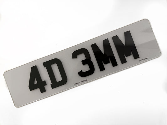 4D Number Plate