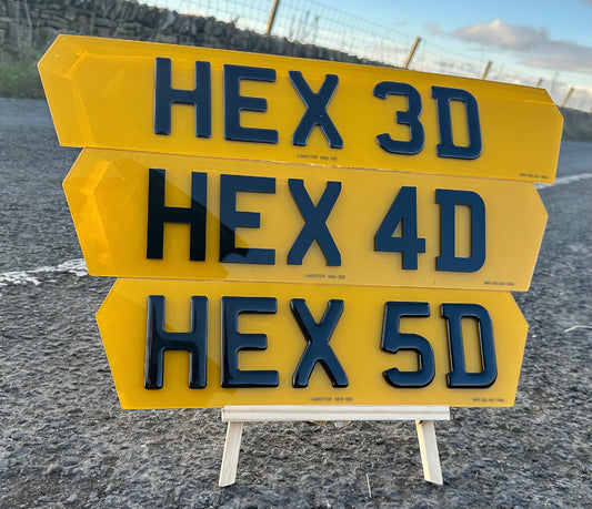 6 Digit Hexagonal Number Plates
